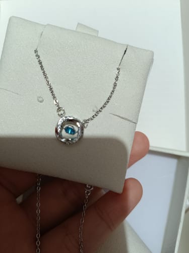 Customer photo review of Celeste Diamond Circle Necklace