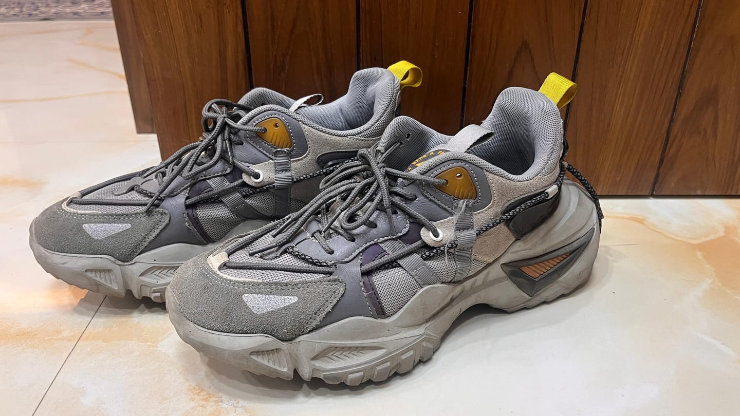 Customer photo review of Rocket Boost Grey High Heel Funky Designer Low Top Sneakers