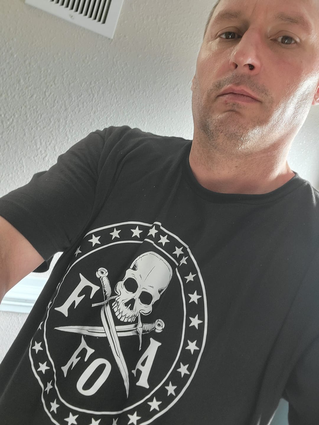 Customer photo review of FAFO Skull & Dagger T-Shirt