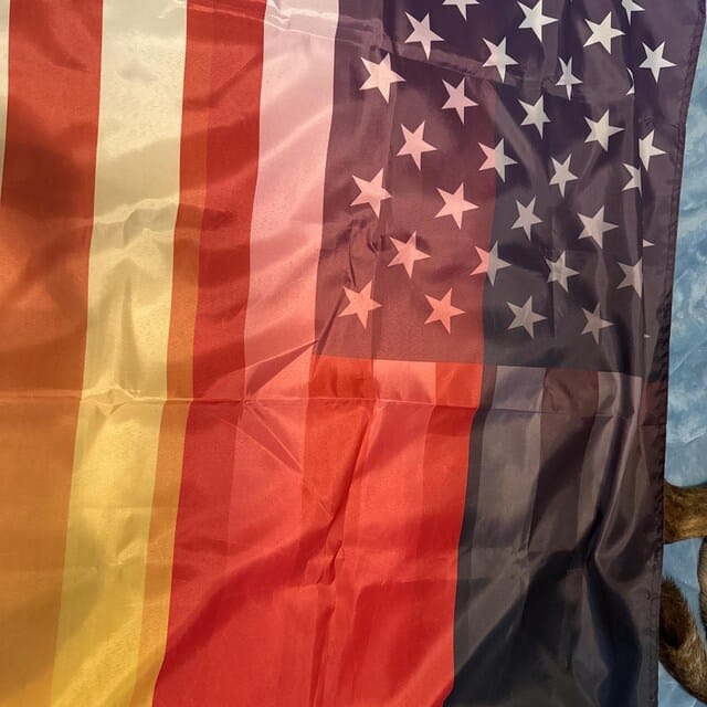 Customer photo review of German American Garden Flag