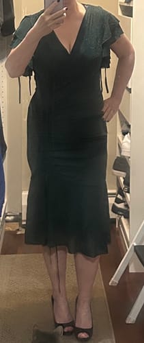 Customer photo review of 1930s Ruffle Lace-up Fishtail Dress