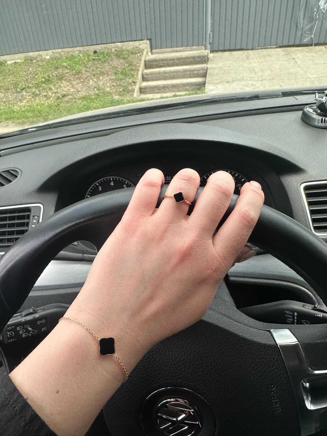 Customer photo review of Flora Gold Black Bracelet