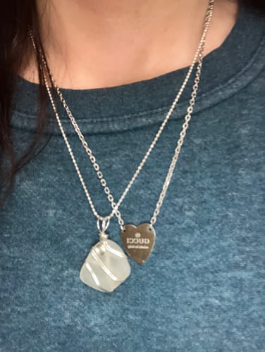 Customer photo review of Drama Heart Necklace
