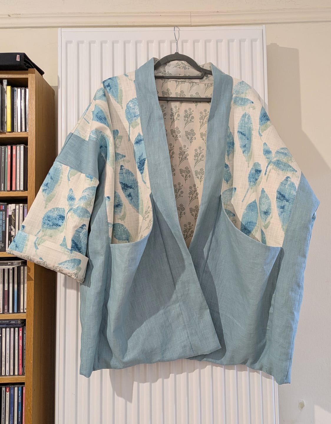 Customer photo review of Leaves Linen Look Cotton Upholstery Fabric