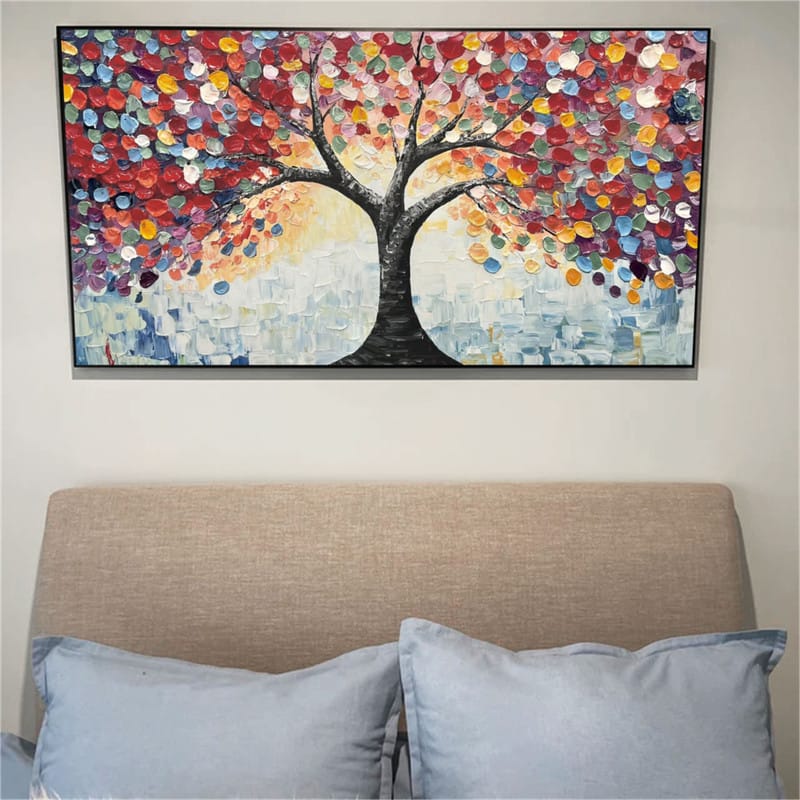 Customer photo review of Colorful Tree Textured Painting Canvas #TP008