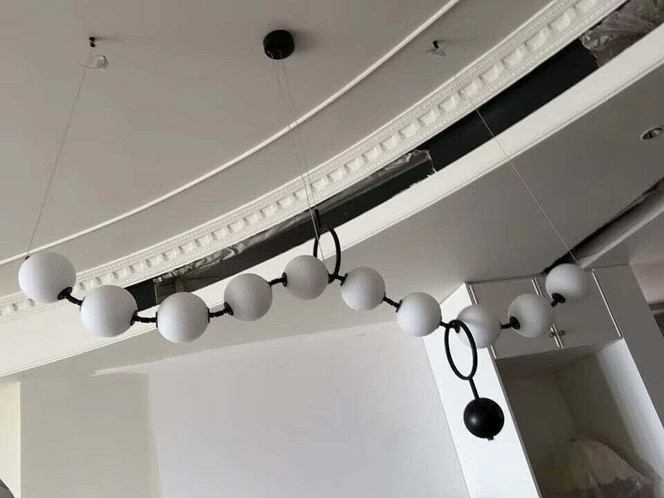 Customer photo review of Modern Minimalist Bubble Glass Orb Chandelier