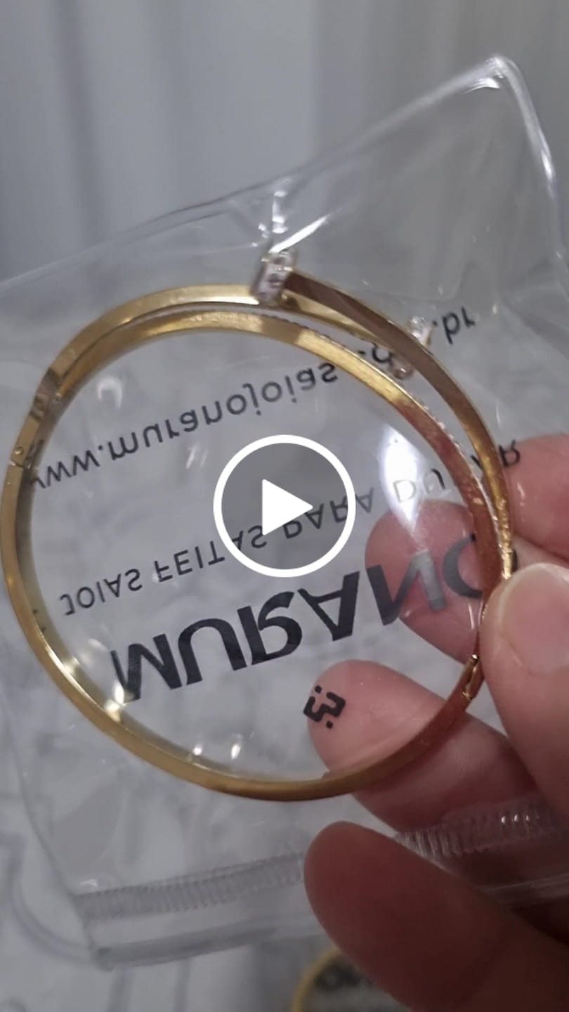 Customer video review of Bracelete Prego Zircônias Banhado em Ouro 18K
