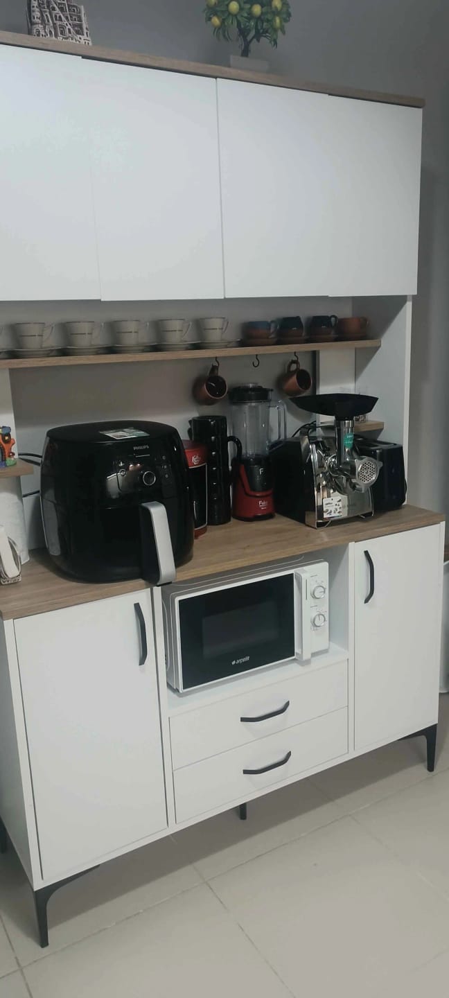 Customer photo review of Rani JE168 Çok Amaçlı Dolap 6 Kapaklı 2 Çekmeceli Kiler Mutfak Dolabı Beyaz - Sepet Ceviz