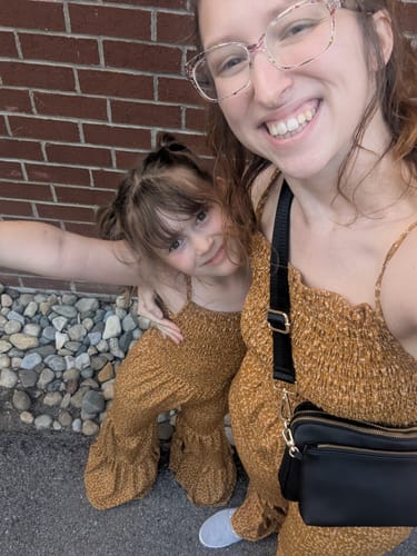 Customer photo review of Autumn Mommy and Me Jumpsuits
