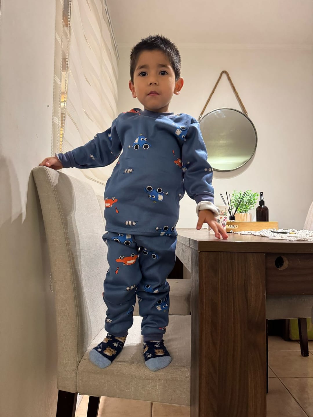 Customer photo review of Pijama Afranelado Auto Azul