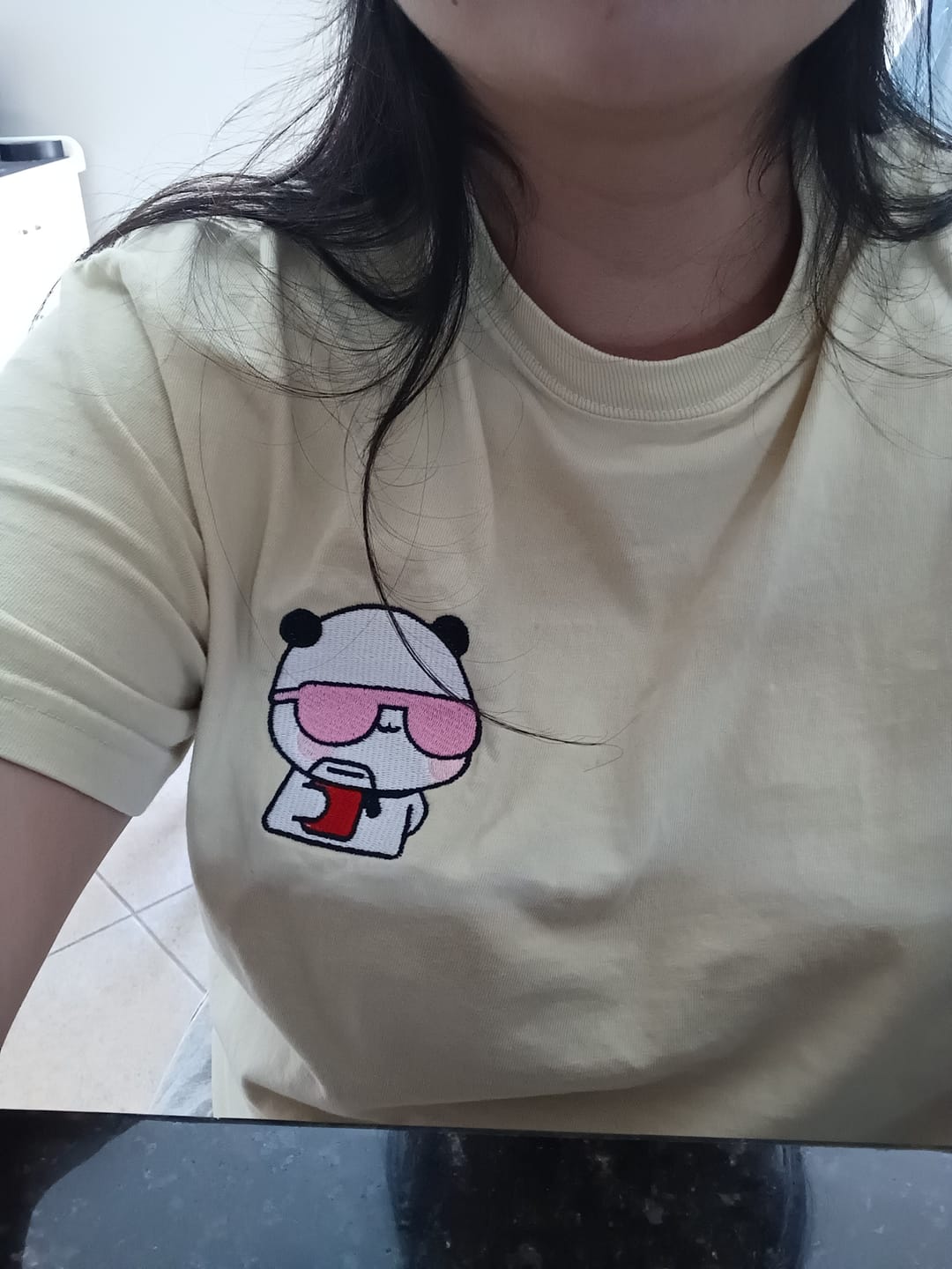 Customer photo review of Custom Embroidered Milk Bears T-shirts for Couples