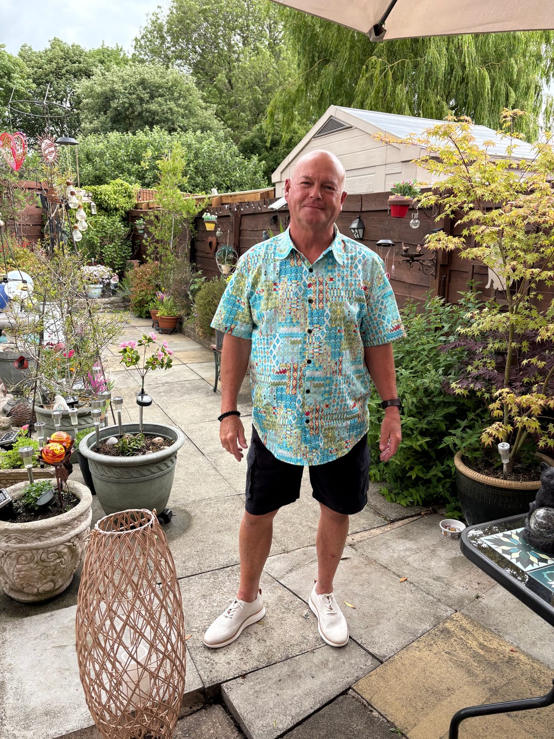 Customer photo review of Men's Boho Short Sleeve Hawaiian Shirt