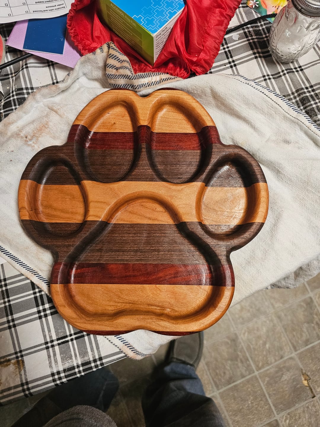 Customer photo review of Dog Paw Print Tray / Inlay Acrylic Router Template
