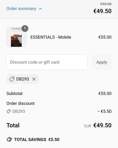 Customer photo review of ESSENTIALS - Mobile
