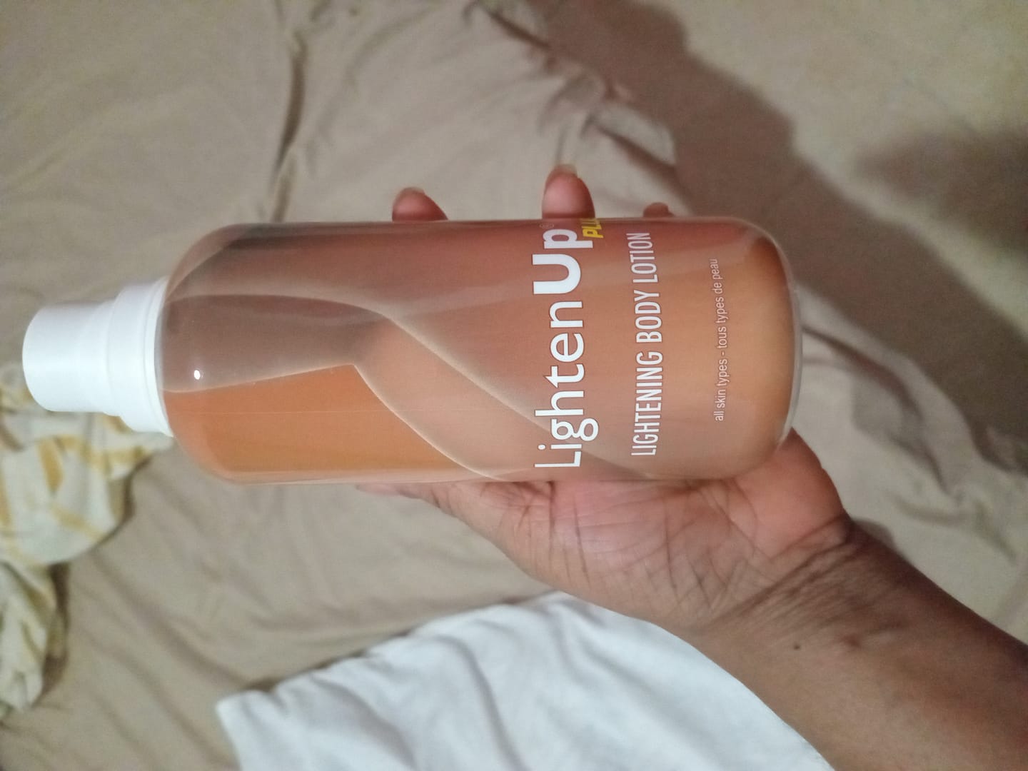 Customer photo review of LightenUp PLUS Lightening Body Lotion - 400ml
