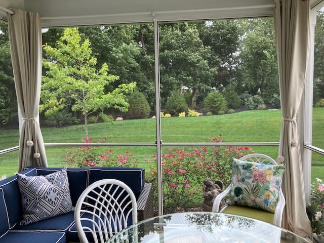 Customer photo review of Noah Linen Look Lightweight Waterproof Custom Outdoor Curtain
