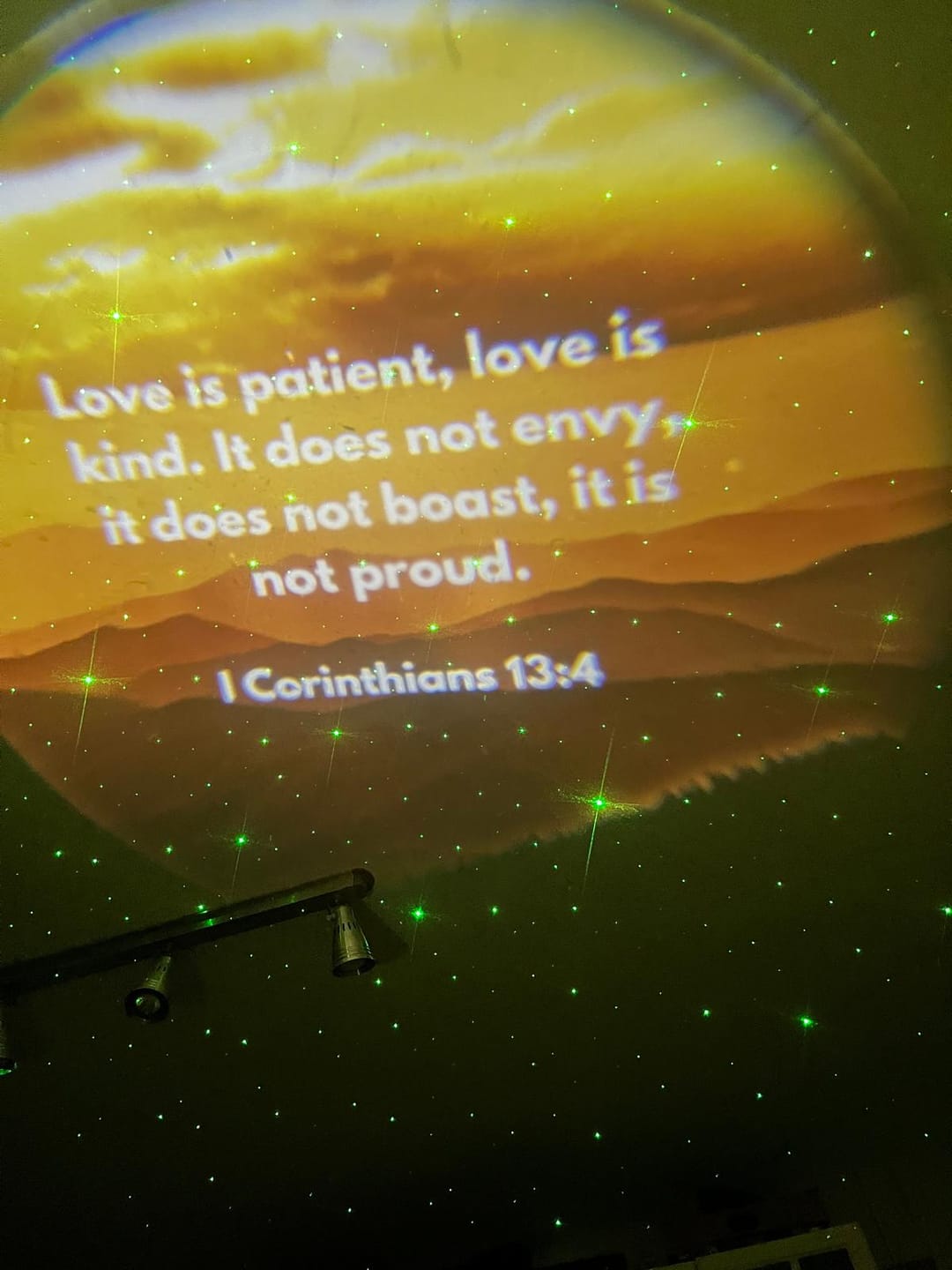 Customer photo review of (GIFTING OFFER) Godisabove - The Bible Galaxy Projector (Comes with 6 Free Discs)