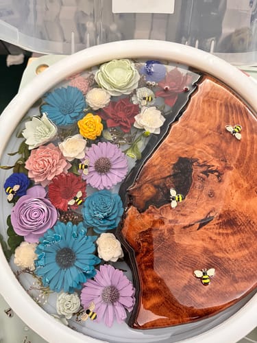 Customer photo review of 15" Round x 2" Deep Silicone Mold For Epoxy Resin