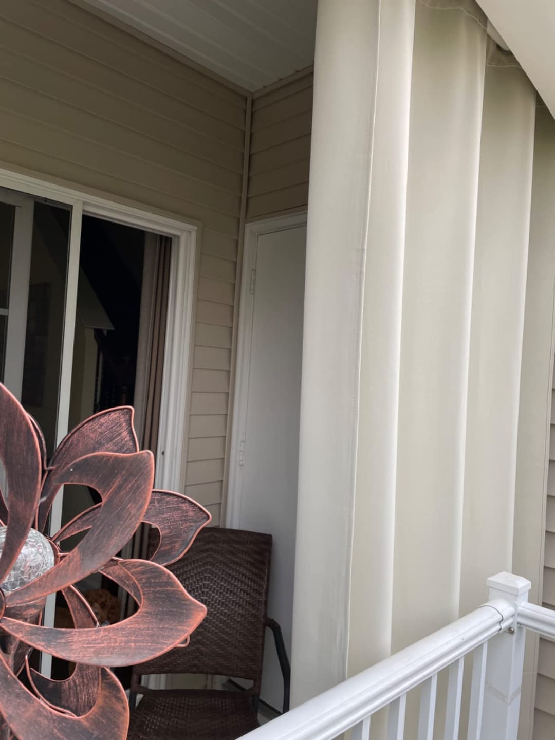Customer photo review of Noah Linen Look Lightweight Waterproof Custom Outdoor Curtain