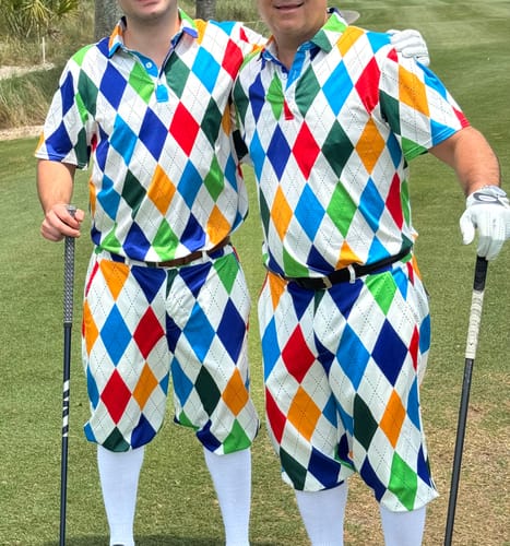 Customer photo review of Argyle Colorful-Men's Golf Knickers Pants
