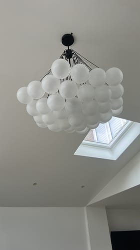 Customer photo review of Modern Hanging Glass Cluster Bubble Chandelier Light