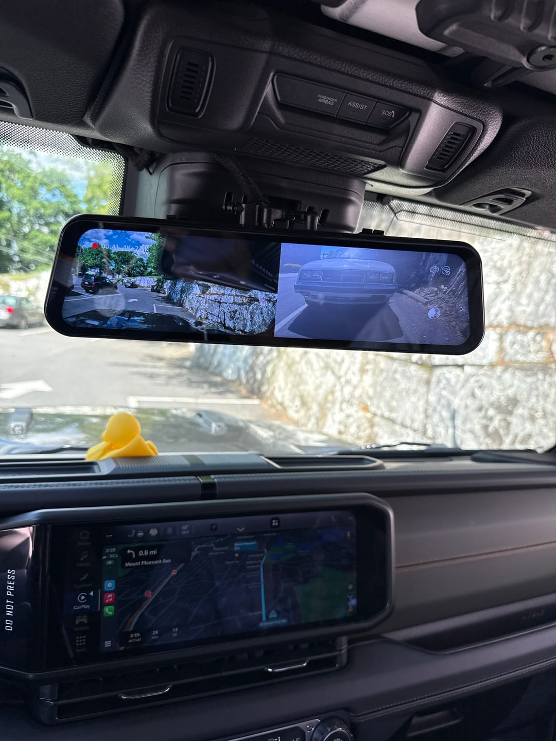 Customer photo review of WOLFBOX G900Pro 12MP WiFi Touch Screen Rear View Mirror Dash Cam Smart Mirror with Exclusive 30-Month Warranty