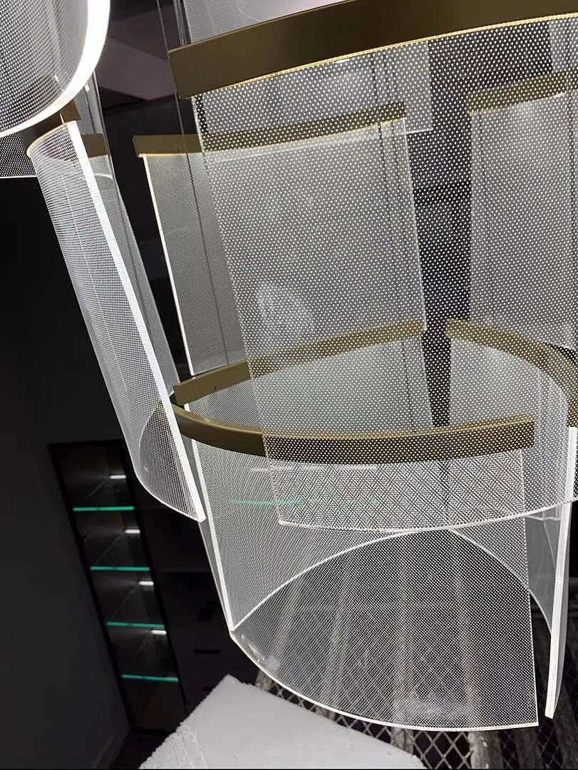 Customer photo review of Nordic Ceiling Stair Chandelier Gold/Black