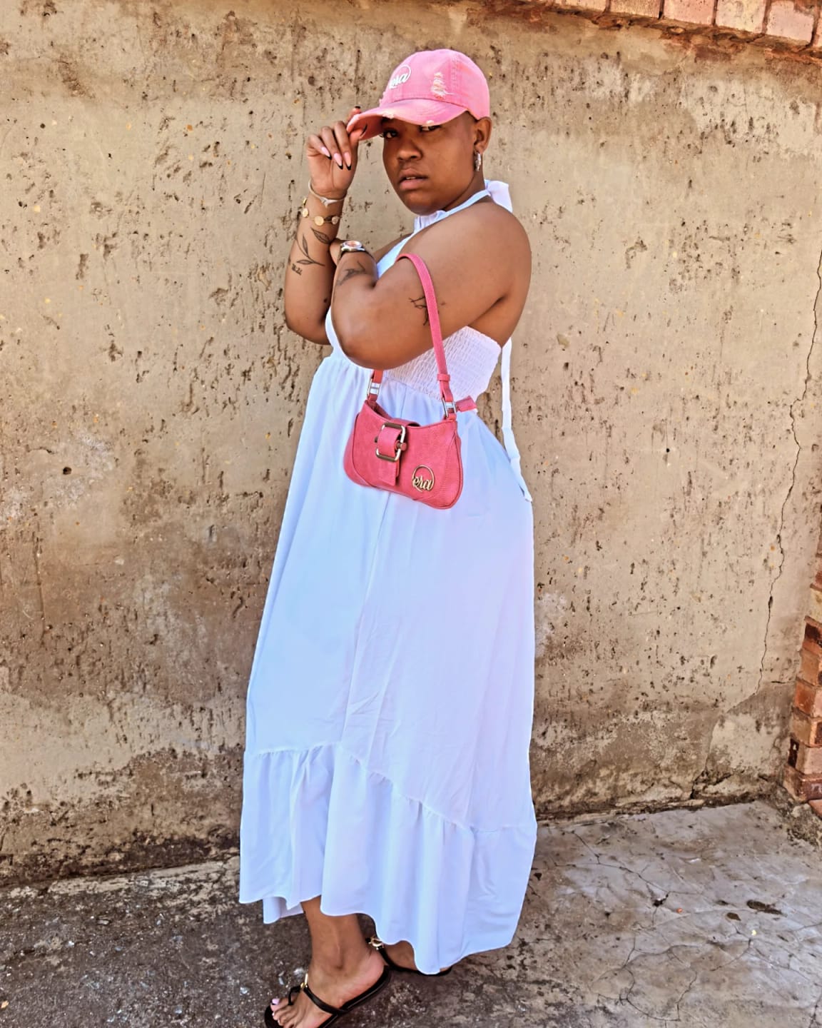 Customer photo review of Era Distressed Coral Cap