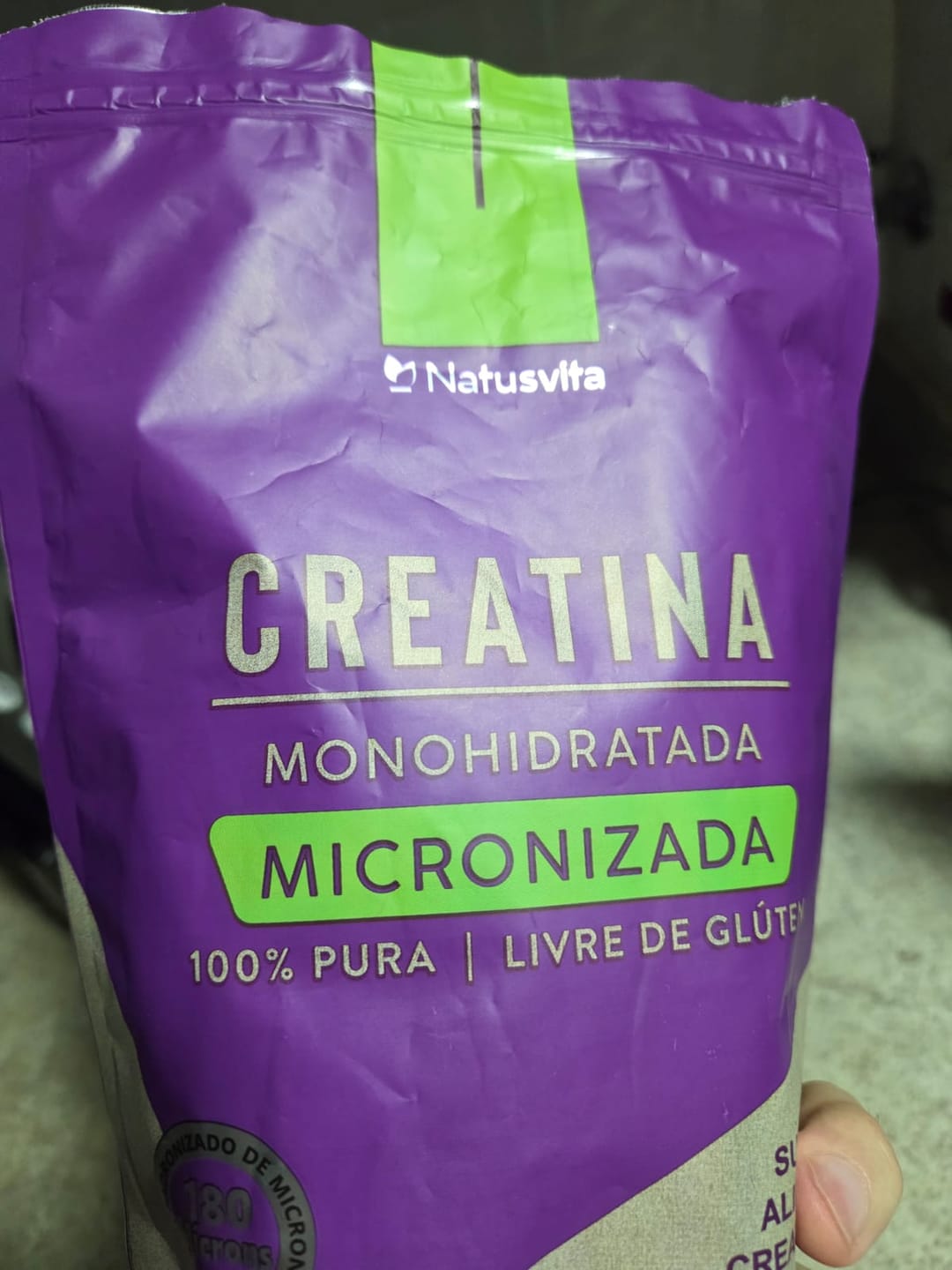 Customer photo review of Creatina 100% Pura (500g). Monohidratada e Micronizada 180 mícrons. Livre de Metais Pesados