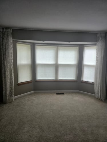 Customer photo review of SmartWings Motorized Light Filtering Roller Shades 70% Blackout Linen