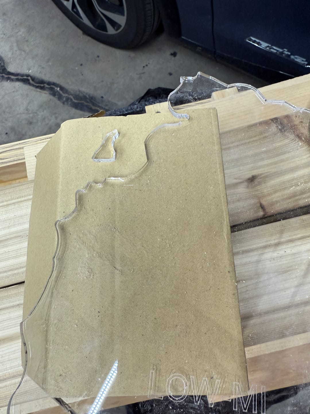 Customer photo review of 16.0x11.8" Lower State Of Michigan Acrylic Router Template
