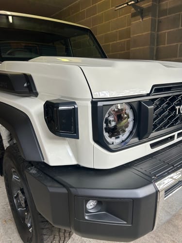 Customer photo review of Smoked LED Turn Signal Side Marker + Front Corner Indicator Combo to suit Toyota LandCruiser 70 Series (09/2022+)