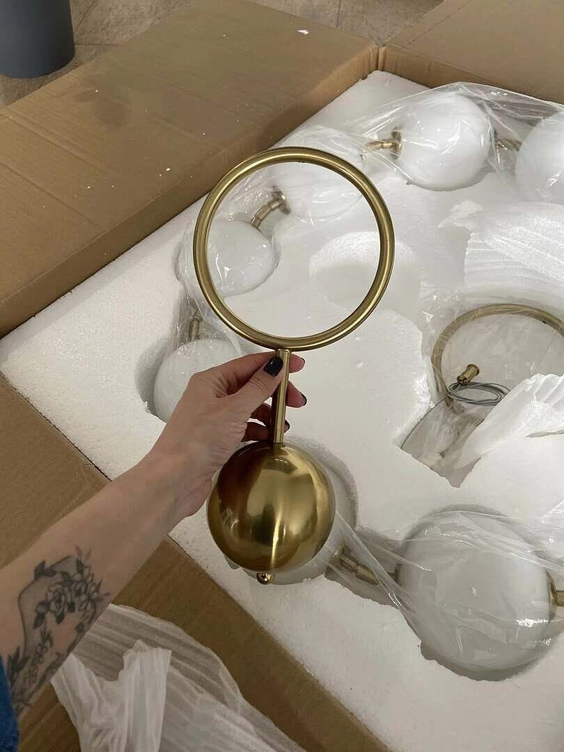 Customer photo review of Modern Minimalist Bubble Glass Orb Chandelier