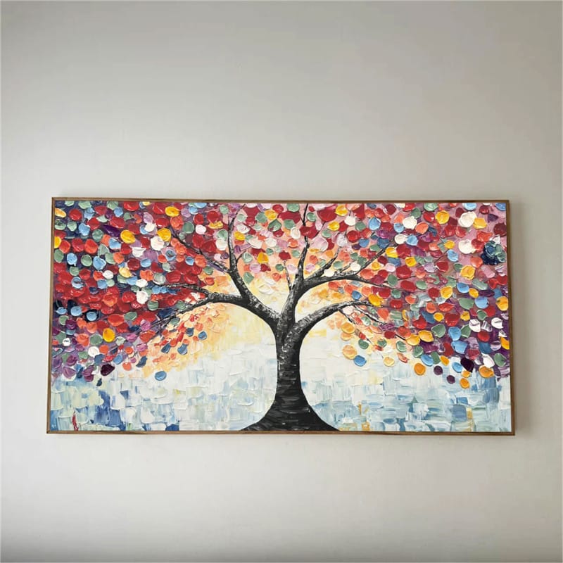 Customer photo review of Colorful Tree Textured Painting Canvas #TP008