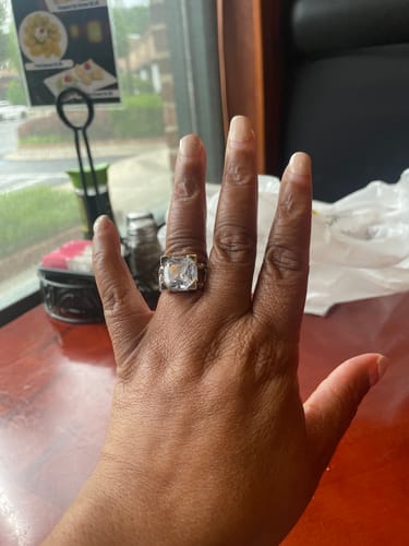 Customer photo review of LuxeLink Glass Square Ring