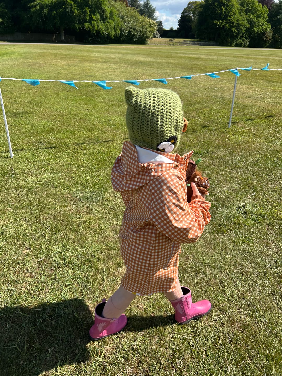 Customer photo review of Fishtail Raincoat - Sienna Gingham