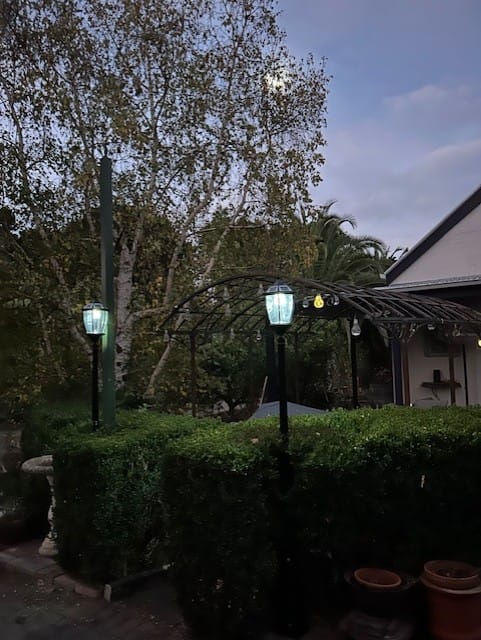 Customer photo review of Victorian Solar Lamp Post Light Clear Glass Lantern classic Solar Column Lights Yard Lawn Walkway