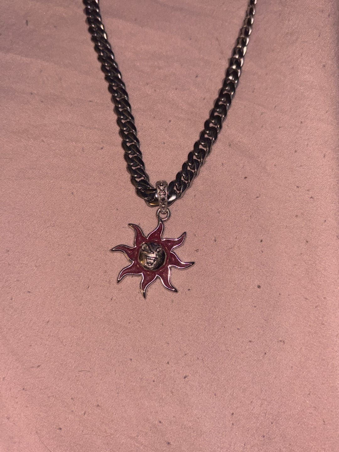 Customer photo review of SUNNY THE SOMBER SUN PENDANT