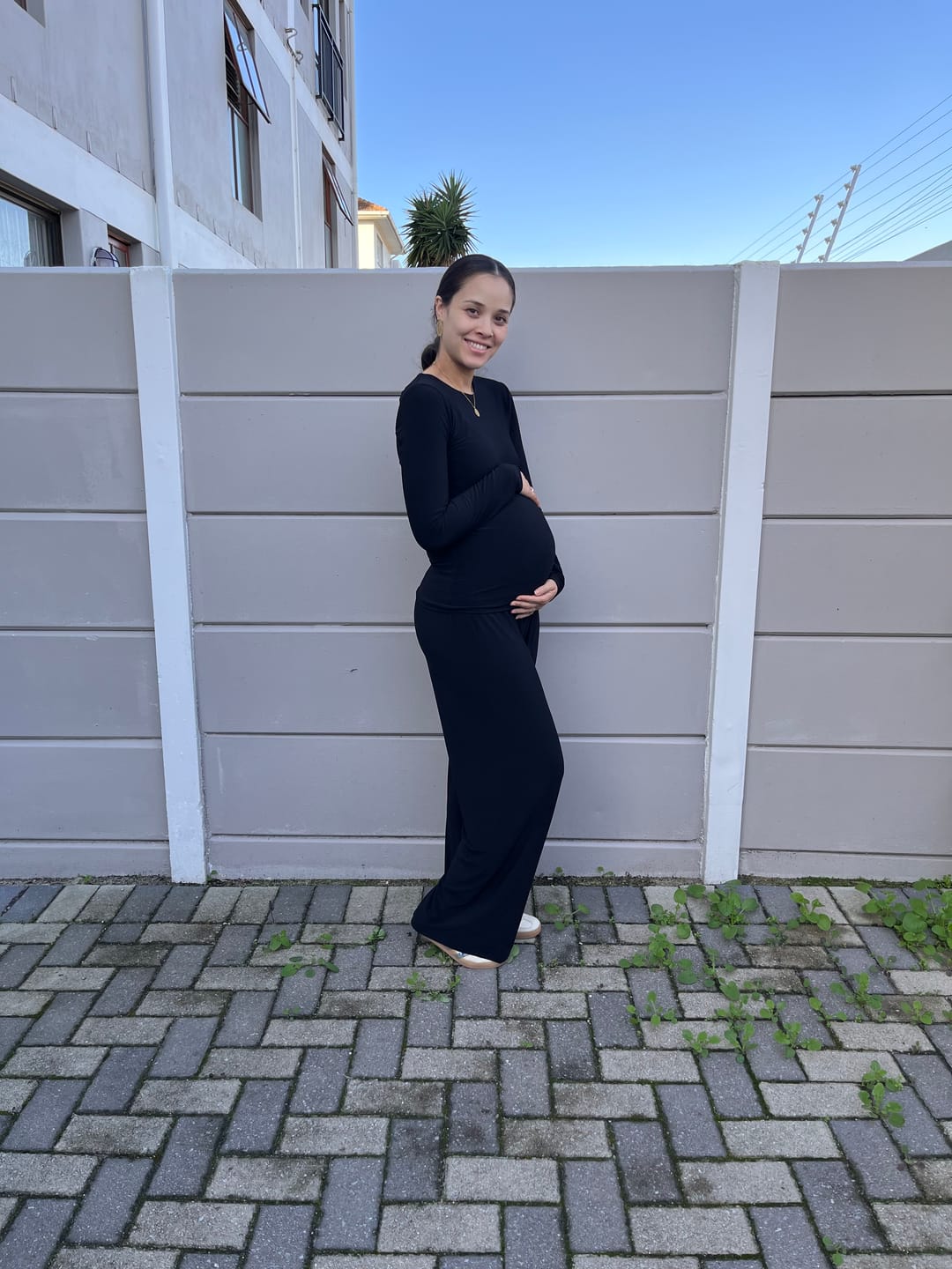 Customer photo review of Black Straight Leg Resort Pants