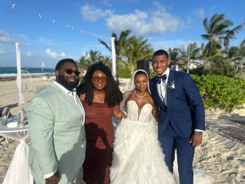 Customer photo review of Light Sage Sharkskin 2 Button Suit