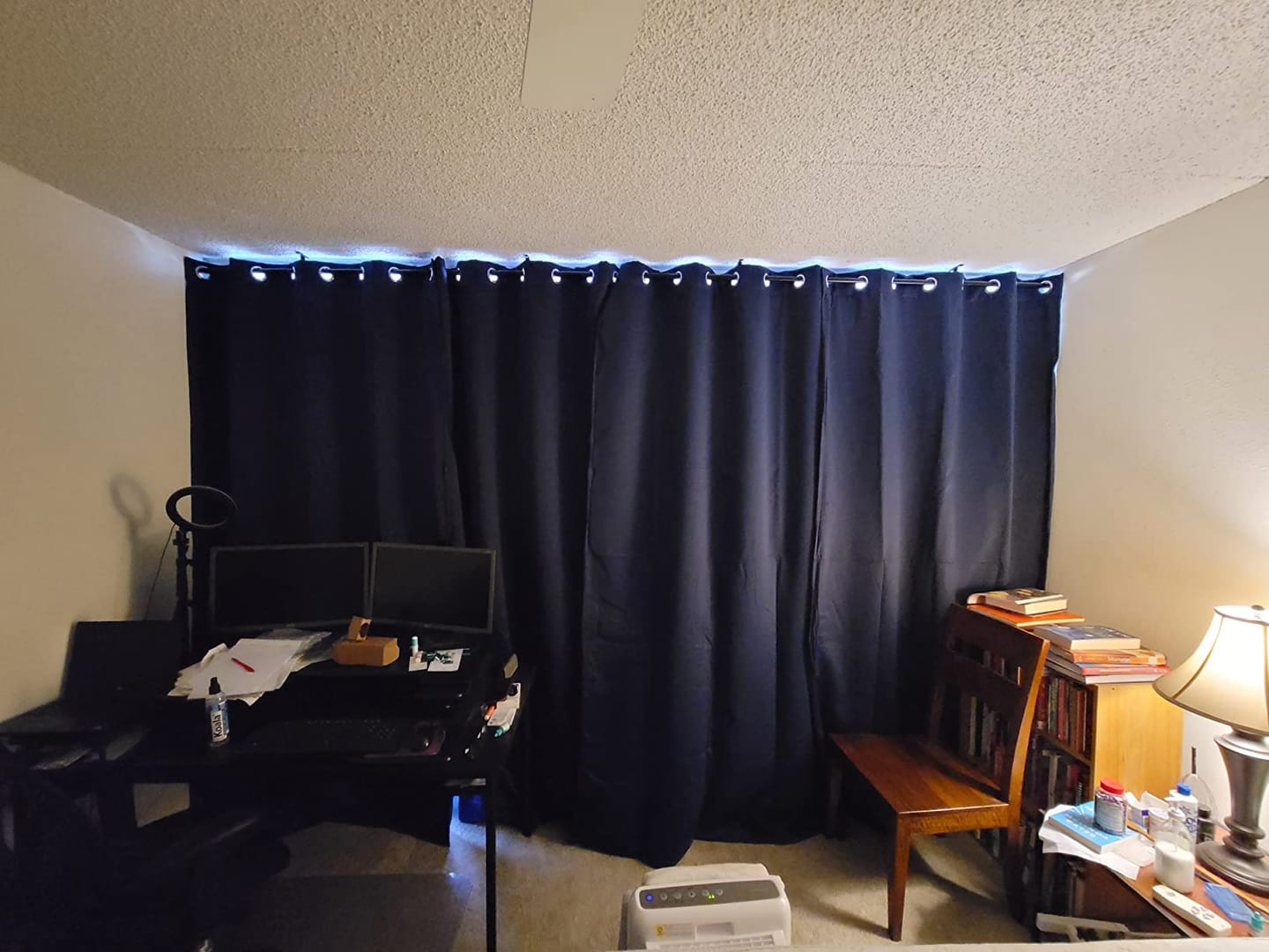 Customer photo review of Hussein 4 Layers OEKO Certified Soundproof Thermal 100% Blackout Anti-Dust Premium Custom Curtain