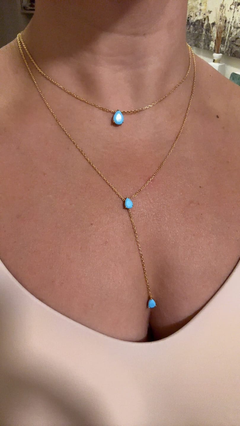Customer photo review of Turquoise Capri Layered Necklace