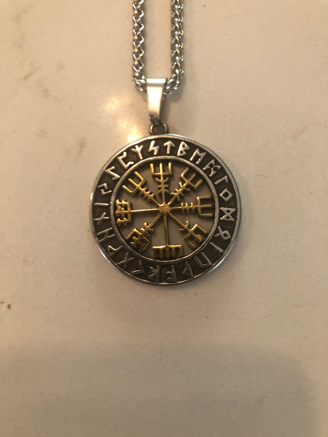 Customer photo review of Vegvísir Necklace – The Viking Compass of Protection