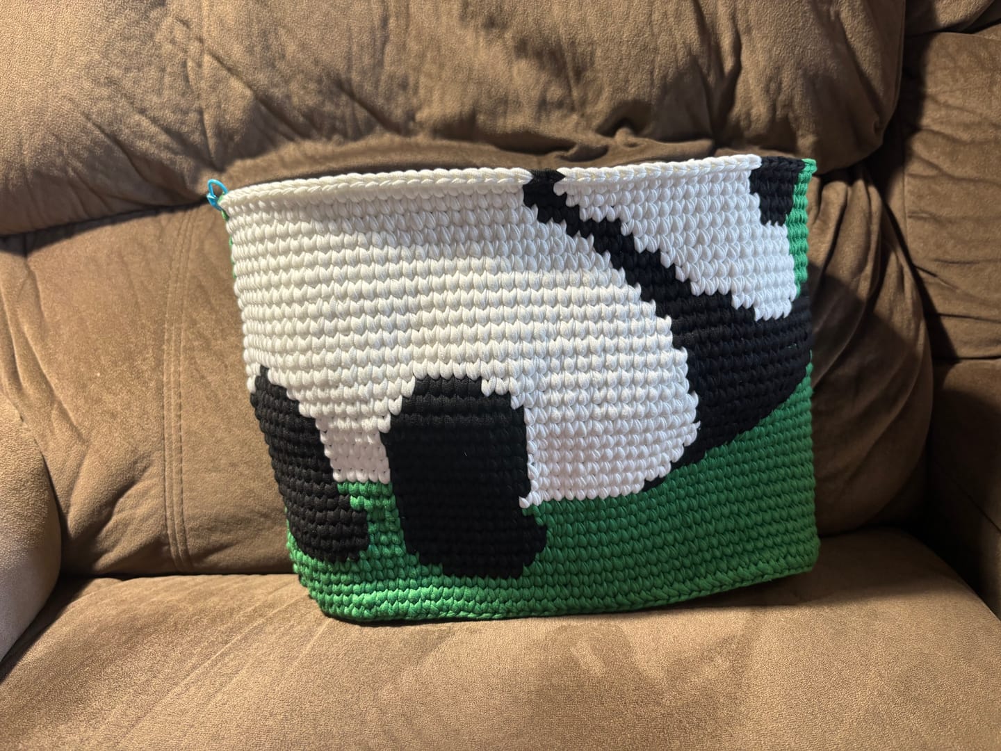Customer photo review of Chunky Panda Crochet Tote Kit