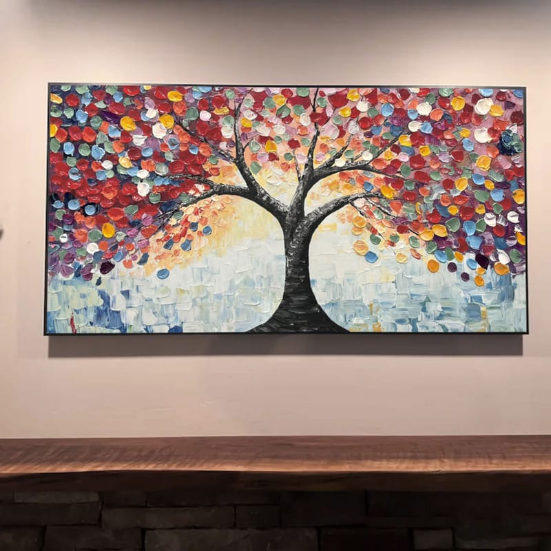 Customer photo review of Colorful Tree Textured Painting Canvas #TP008