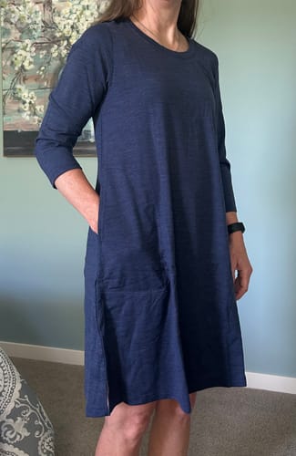 Customer photo review of Rissa A Line Dress - Twilight Storm