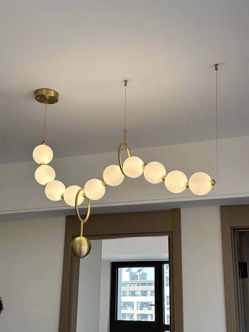 Customer photo review of Modern Minimalist Bubble Glass Orb Chandelier