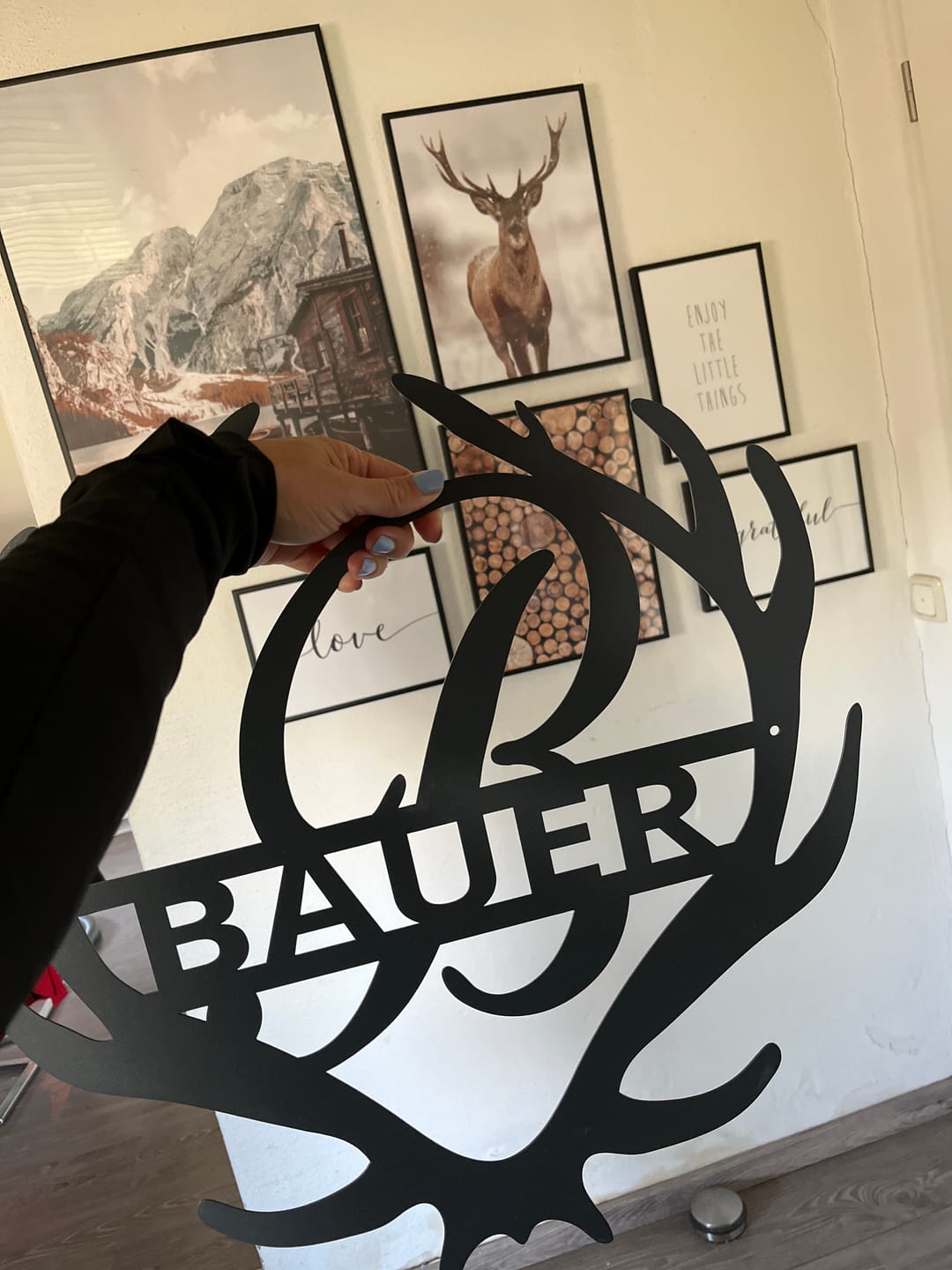 Customer photo review of Monogramm - Hirschgeweih aus edlem Stahl (personalisierbar)