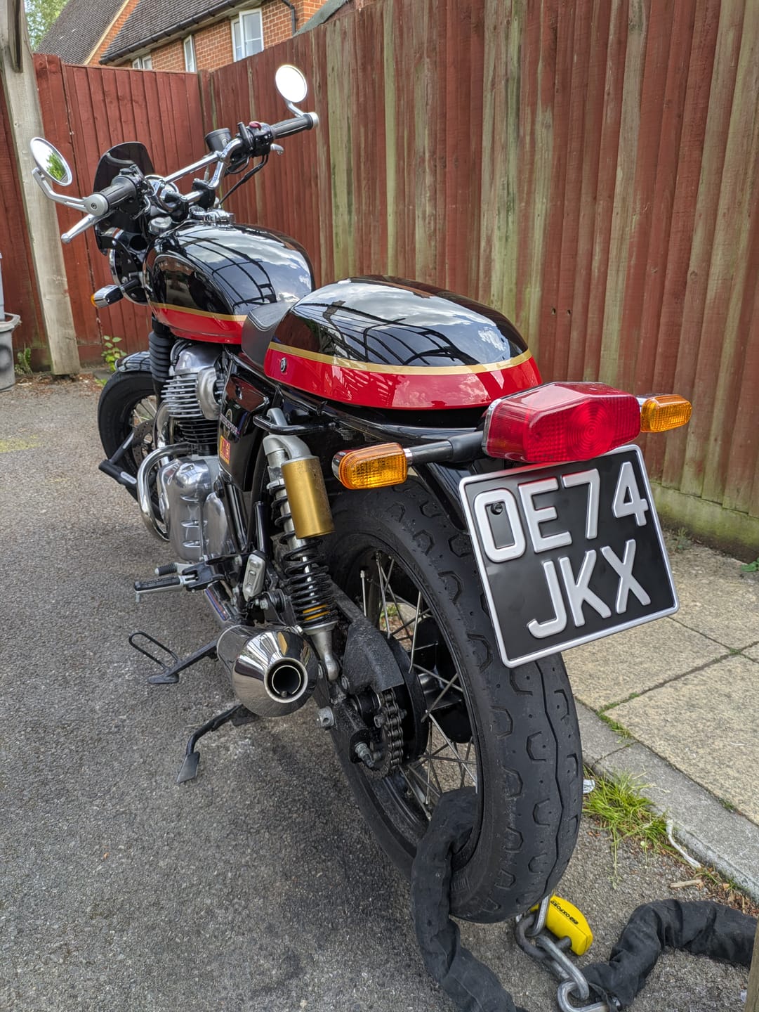 Customer photo review of Classic Metal Pressed Motorcycle Number Plate - 9 x 7 Inches