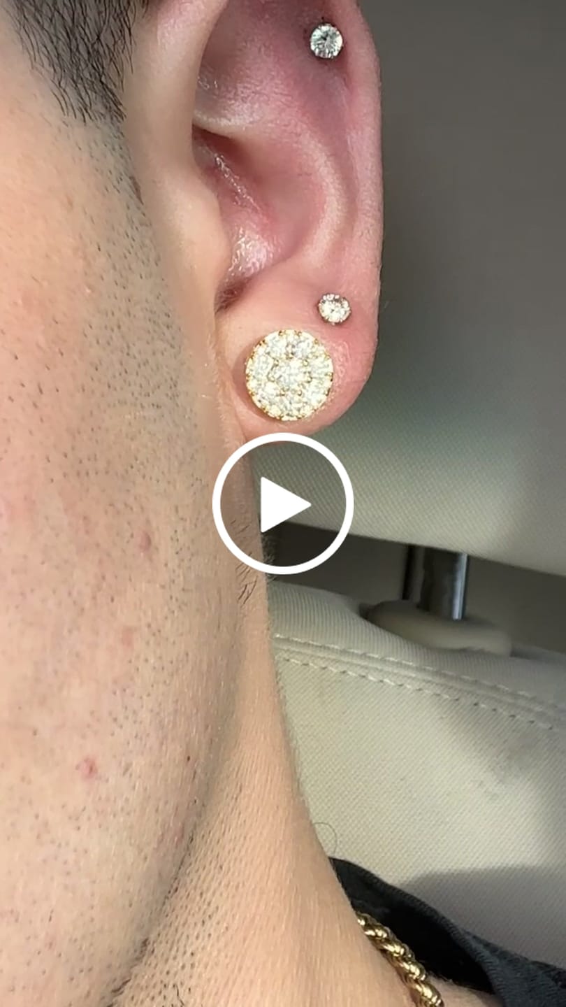 Customer video review of 10MM Moissanite Cluster Halo Stud Earrings